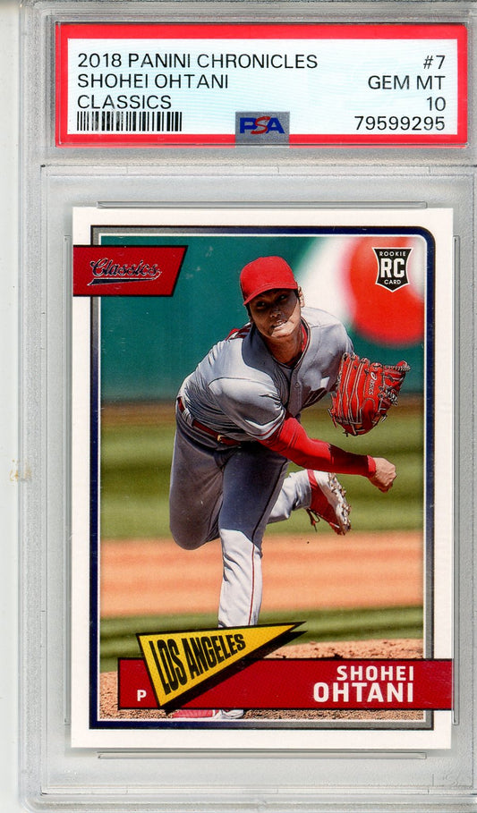 2018 Panini Chronicles Classics Shoehi Ohtani Graded Rookie Card #7 PSA 10