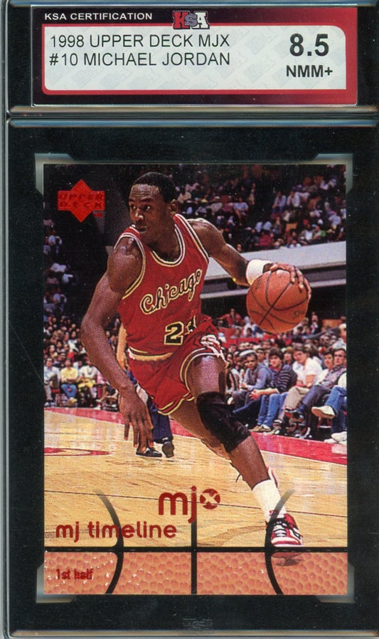1998 Upper Deck MJX Michael Jordan Graded Card #10 KSA 8.5