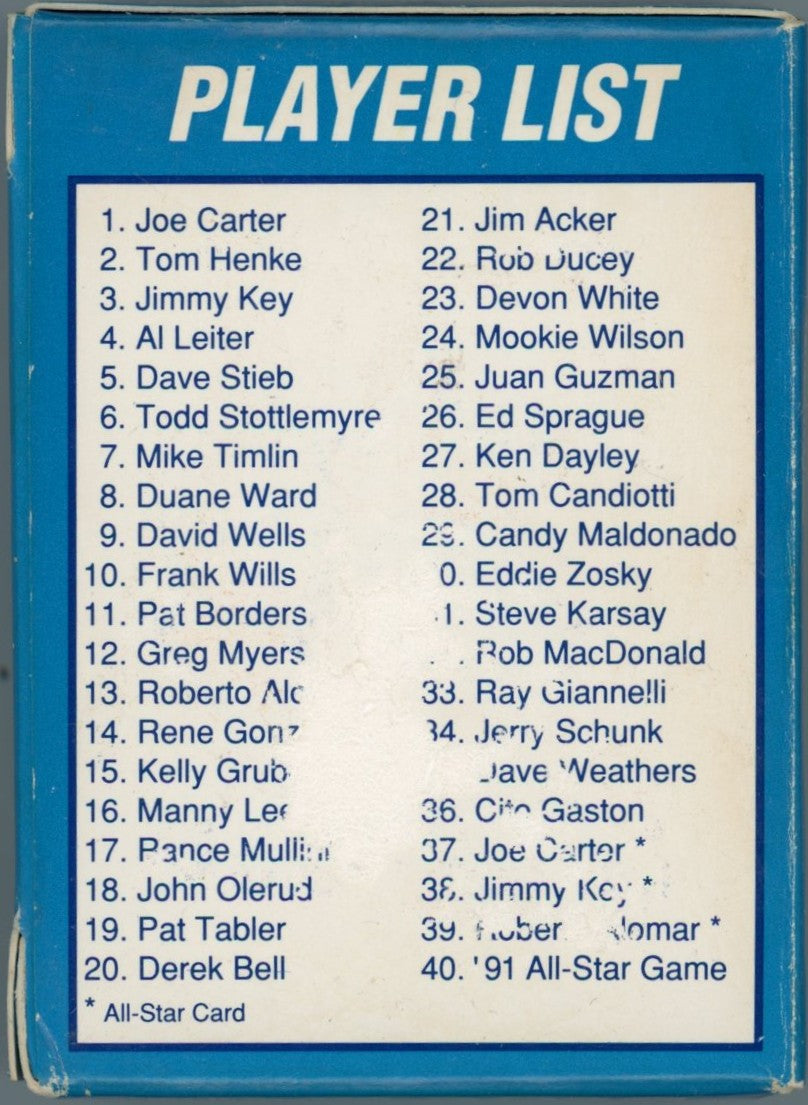 1991 Score Toronto Blue Jays Trading MLB Baseball Card Set (40 Cards) Opened