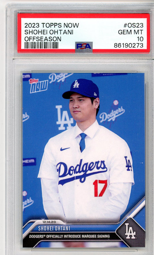 2023 Topps Now Shohei Ohtani Graded Baseball 1st LA Dodgers Card #OS23 PSA 10