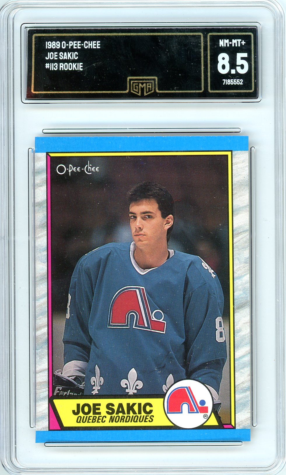 1989 O-Pee-Chee Joe Sakic Graded Rookie Card #113 GMA 8.5