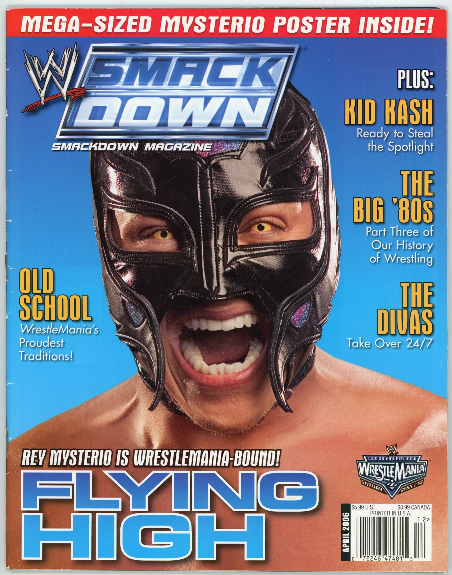 WWE SmackDown Vintage Wrestling Magazine (April 2006) Rey Mysterio Cover - No Poster