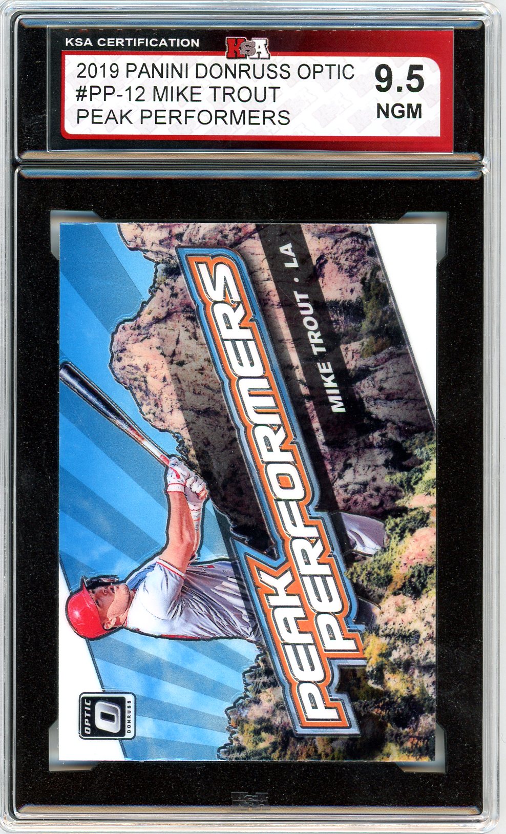 2019 Panini Donruss Optic Mike Trout Peak Performers Graded Card #PP-12 KSA 9.5