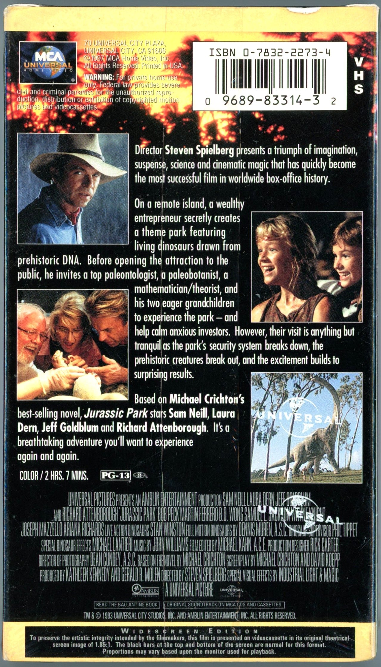 1997 Jurassic Park (1993) Widescreen Edition Vintage VHS Tape Factory Sealed Very Rare!