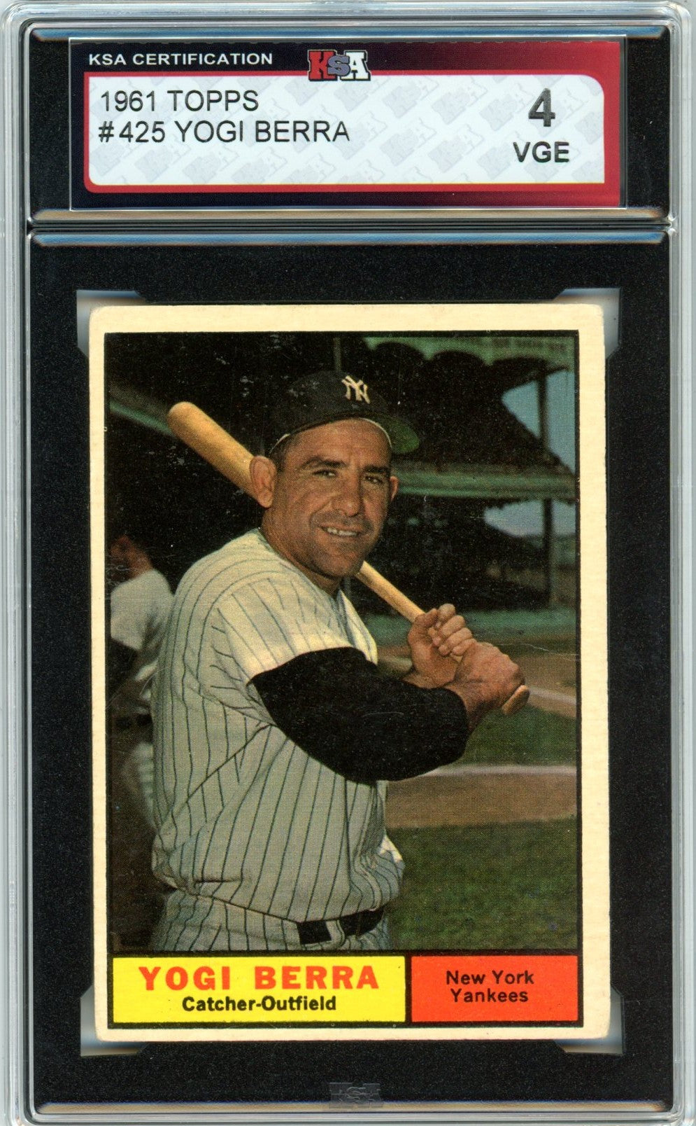 1961 Topps Yogi Berra #425 Graded Baseball Card KSA 4