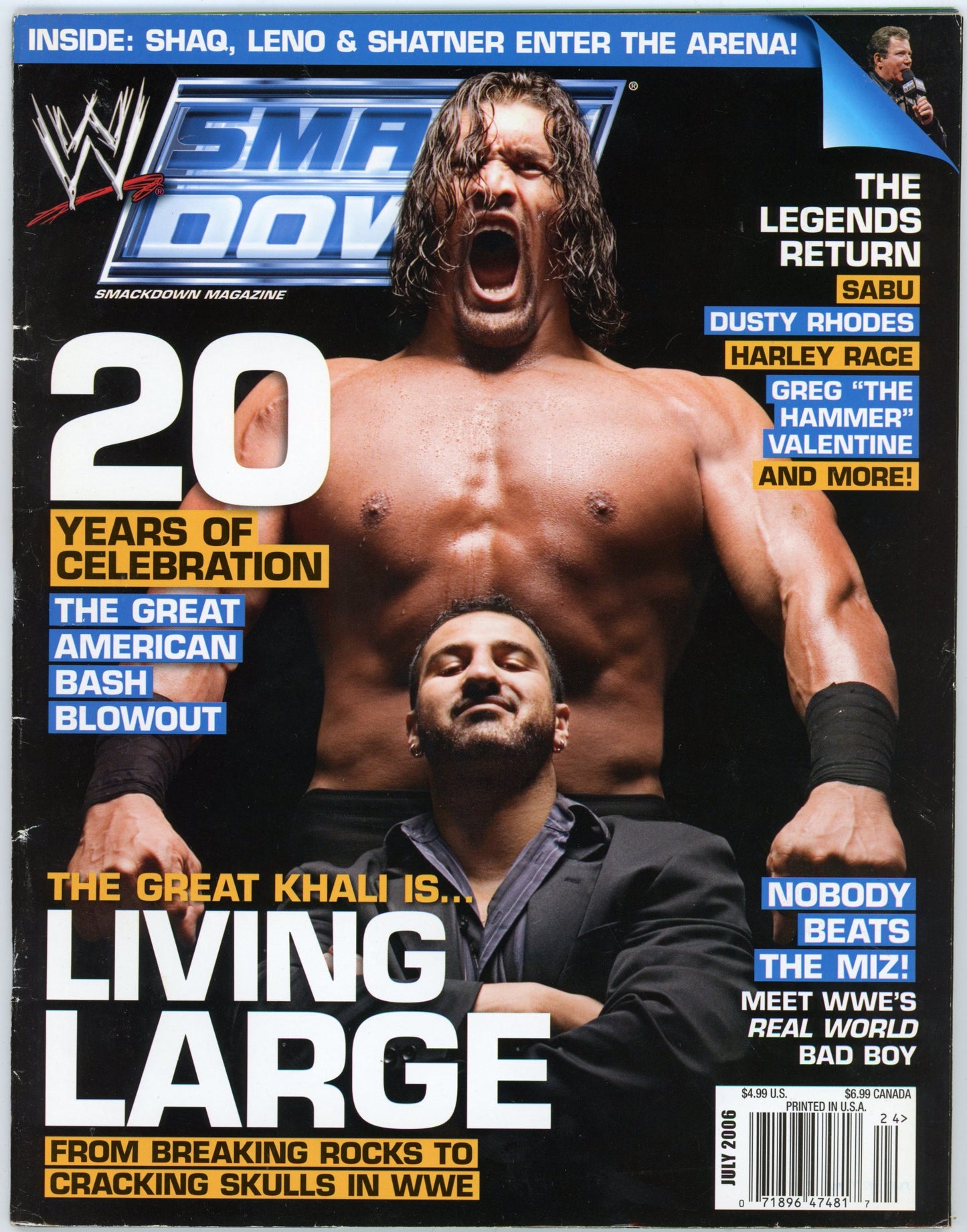 WWE SmackDown Vintage Wrestling Magazine (July 2006) Great Khali Cover