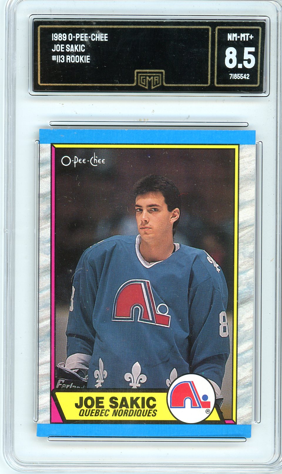 1989 O-Pee-Chee Joe Sakic Graded Rookie Card #113 GMA 8.5