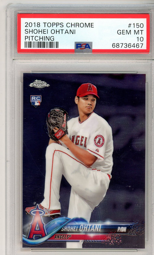 2018 Topps Chrome Shohei Ohtani Graded Rookie Card #150 PSA 10