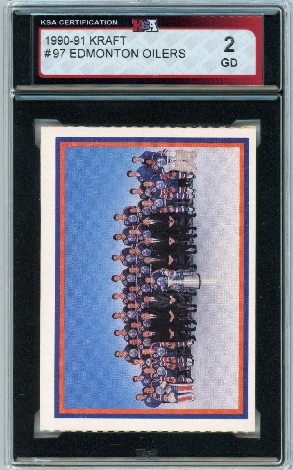 1990/91 Kraft Edmonton Oilers Graded Hockey Team Card #97 KSA 2