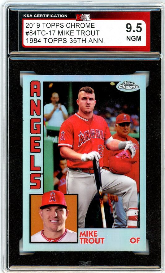 2019 Topps Chrome Mike Trout Topps 35th Anniversary Graded Card KSA 9.5