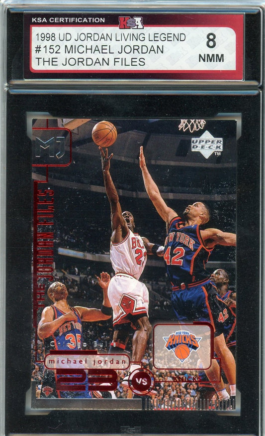 1998 UD Michael Jordan Living Legend The Jordan Files #152 Graded Card KSA 8