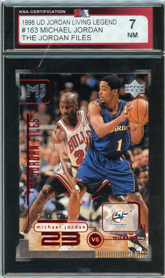 1998 UD Michael Jordan Living Legend The Jordan Files #163 Graded Card KSA 7