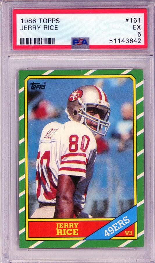 1986 Topps Jerry Rice #161 Graded Rookie Card PSA 5