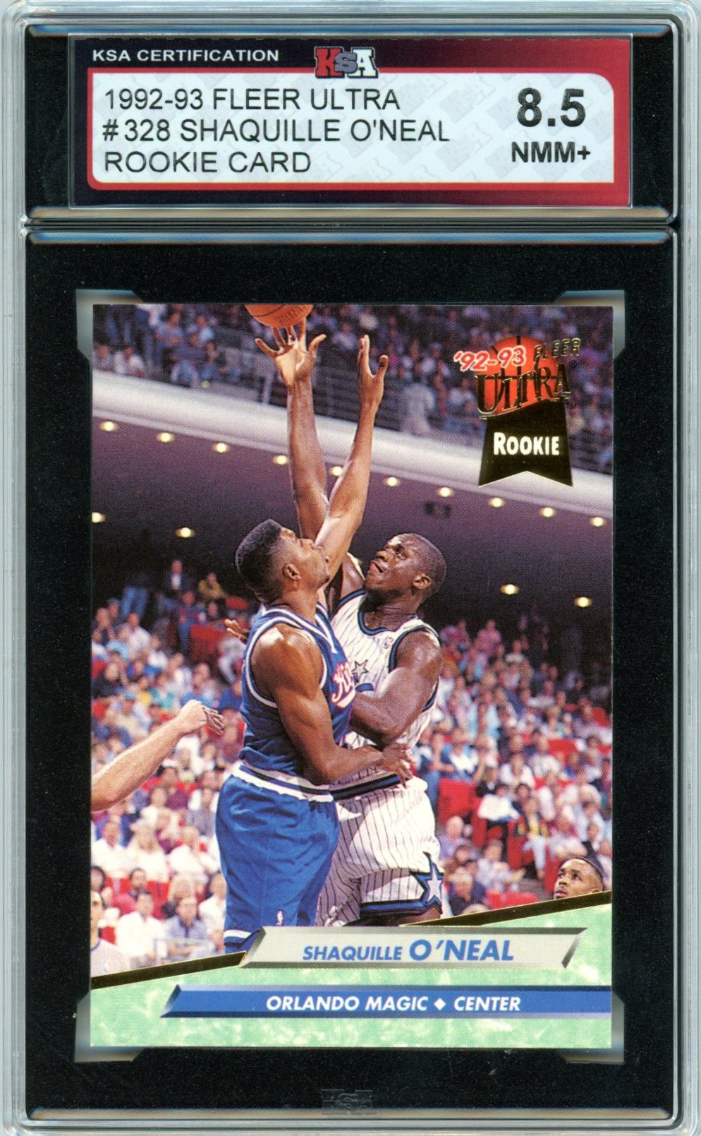 1992/93 Fleer Ultra Shaquille O'Neal #328 Graded Basketball Rookie Card KSA 8.5