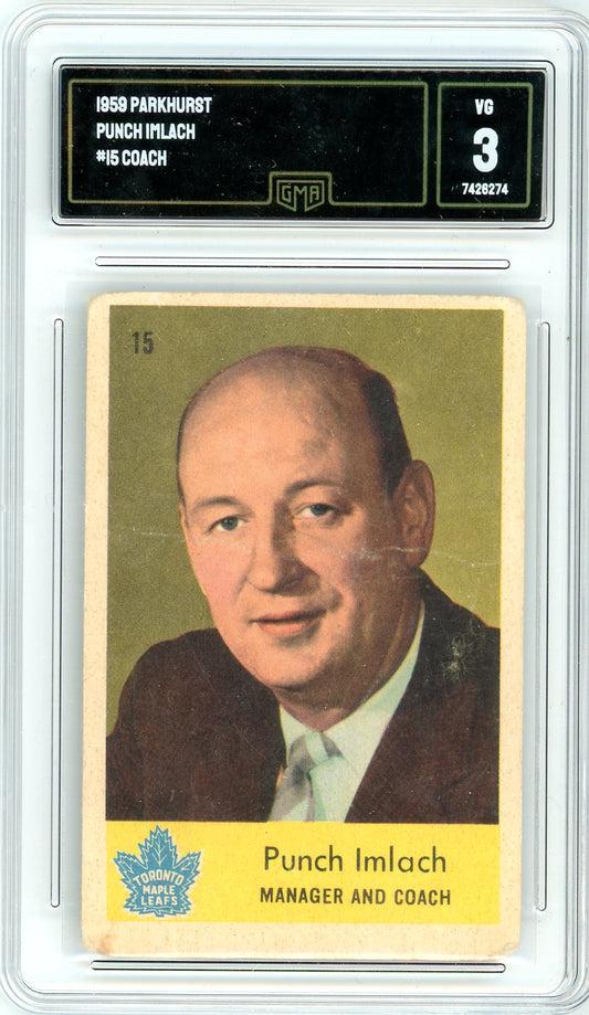 1959 Parkhurst Punch Imlach Graded Card #15 GMA 3