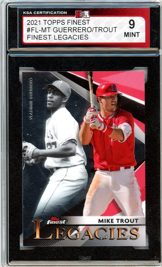 2021 Topps Finest Guerrero / Trout Finest Legacies Graded Card #FL-MT KSA 9