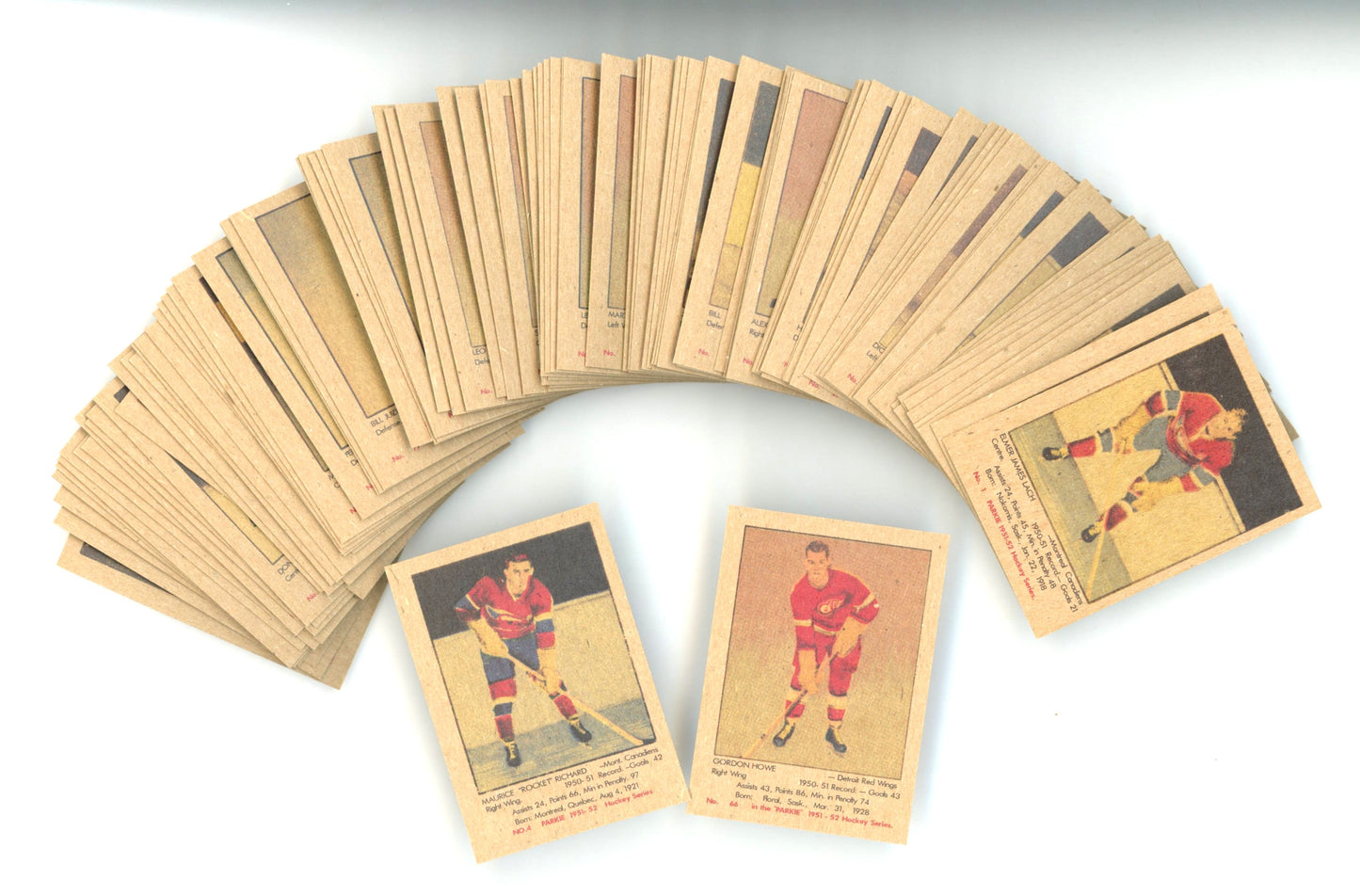 1951/52 Vipercards Parkie Series Reprint Factory Set (105 Cards) /1000 Gordie Howe, Rocket Richard Very Rare!