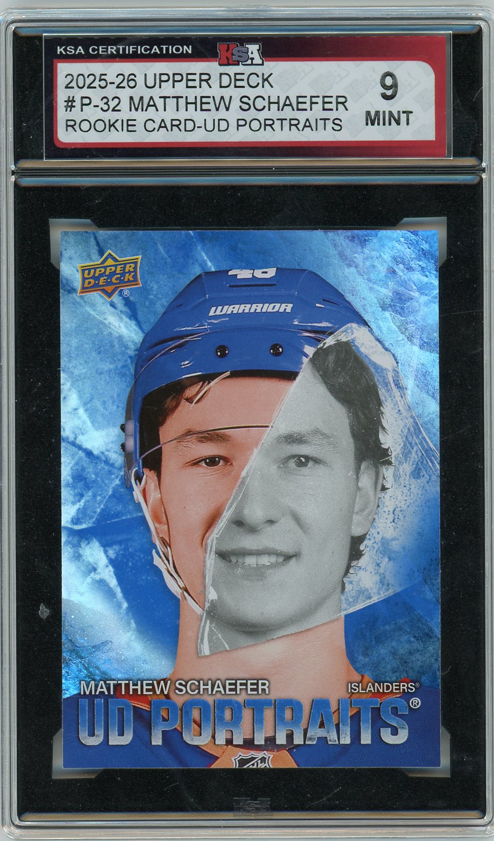 2025/26 Upper Deck Matthew Schaefer #P-32 Graded Hockey Card KSA 9