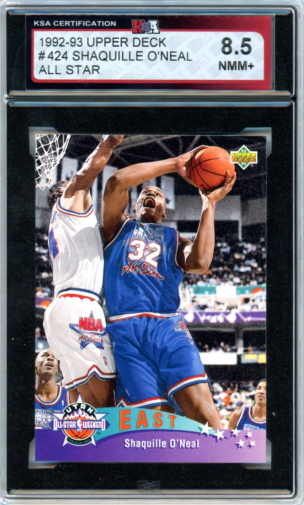 1992/93 Upper Deck Shaquille O'Neal All Star #424 Graded Basketball Rookie Card KSA 8.5