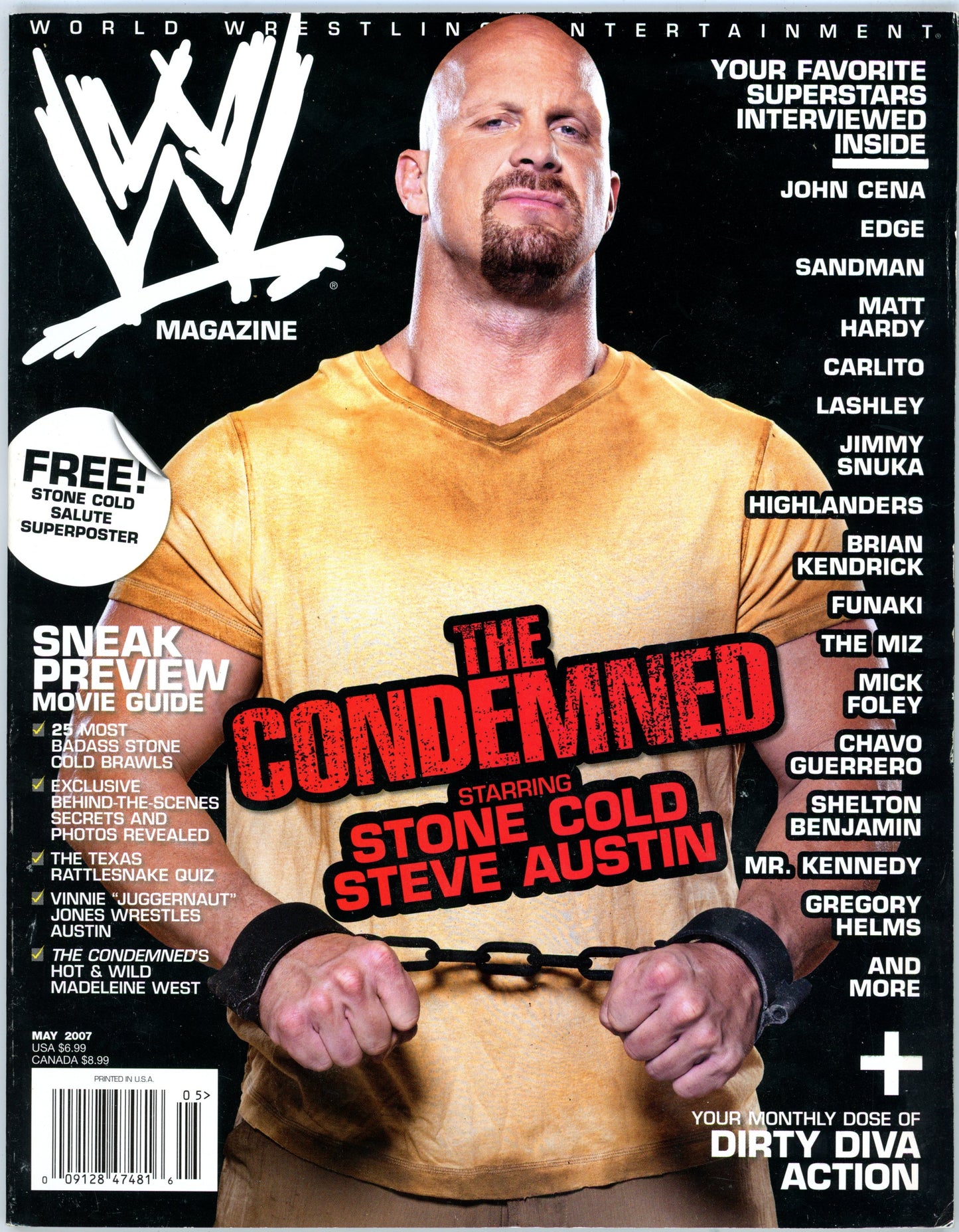 WWE Wrestling Magazine (May 2007) Stone Cold Steve Austin Cover - No Poster