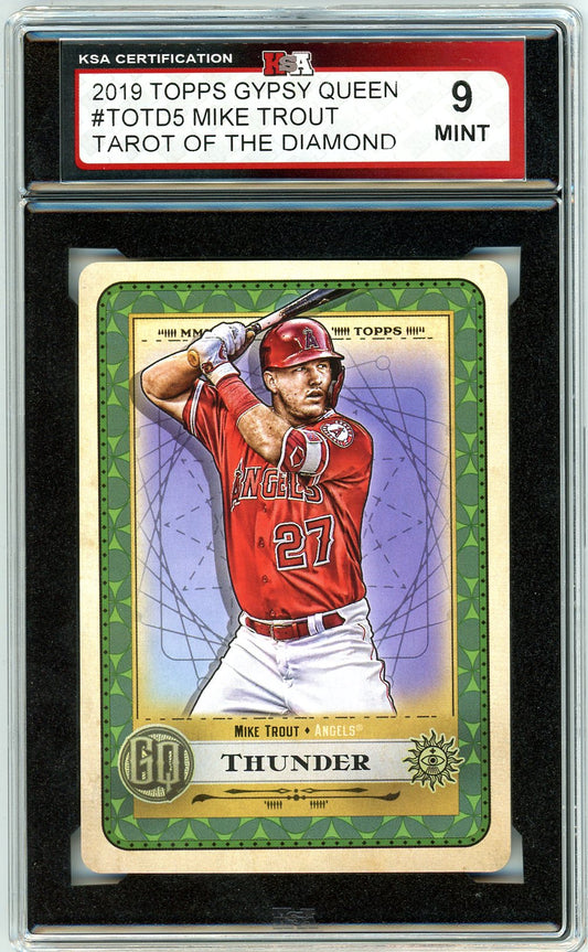 2019 Topps Gypsy Queen Mike Trout Tarot Graded Card #TOTD5 KSA 9