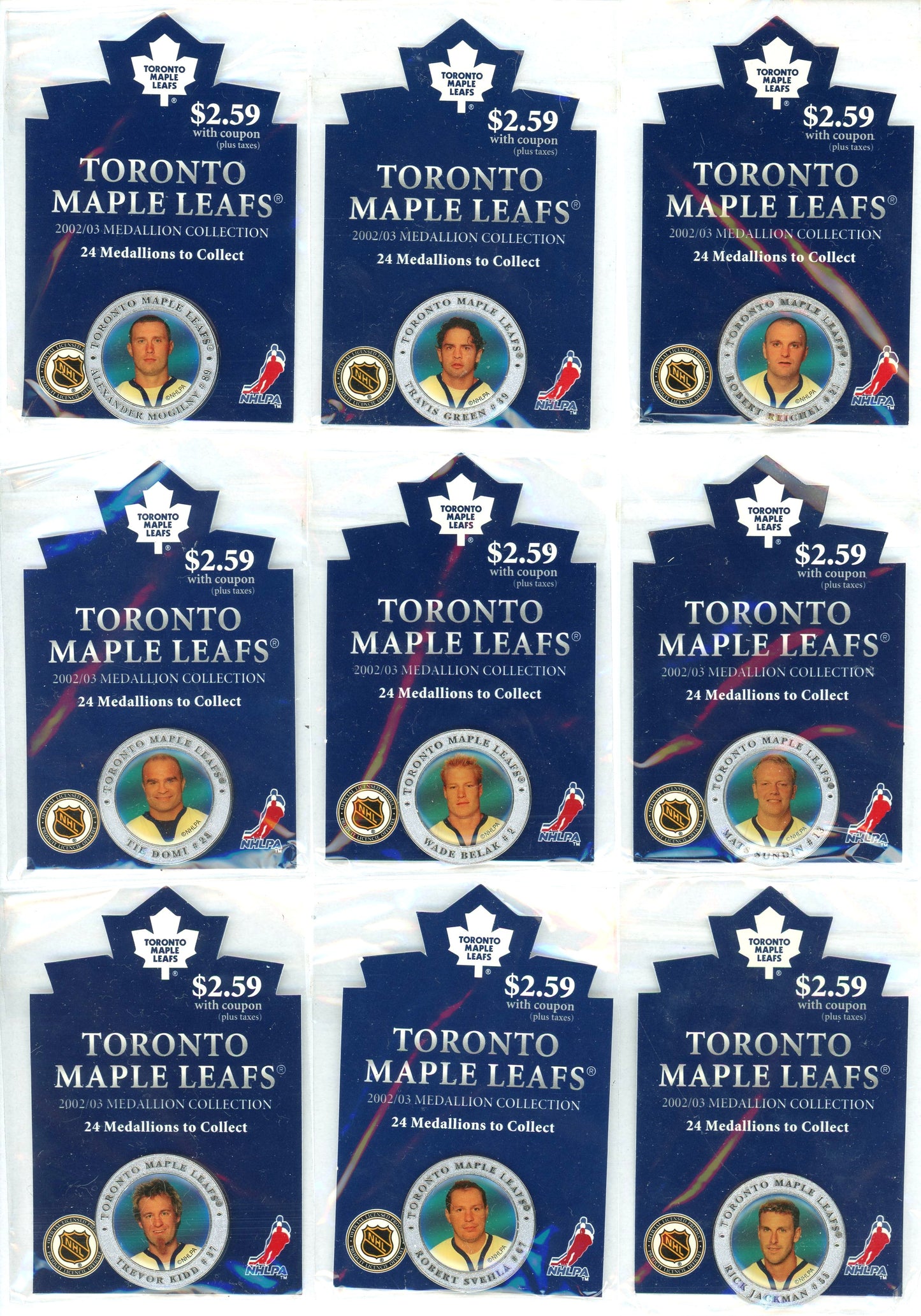 2002/03 Official Toronto Maple Leafs Medallion Collection Complete Set + New Player Medallions