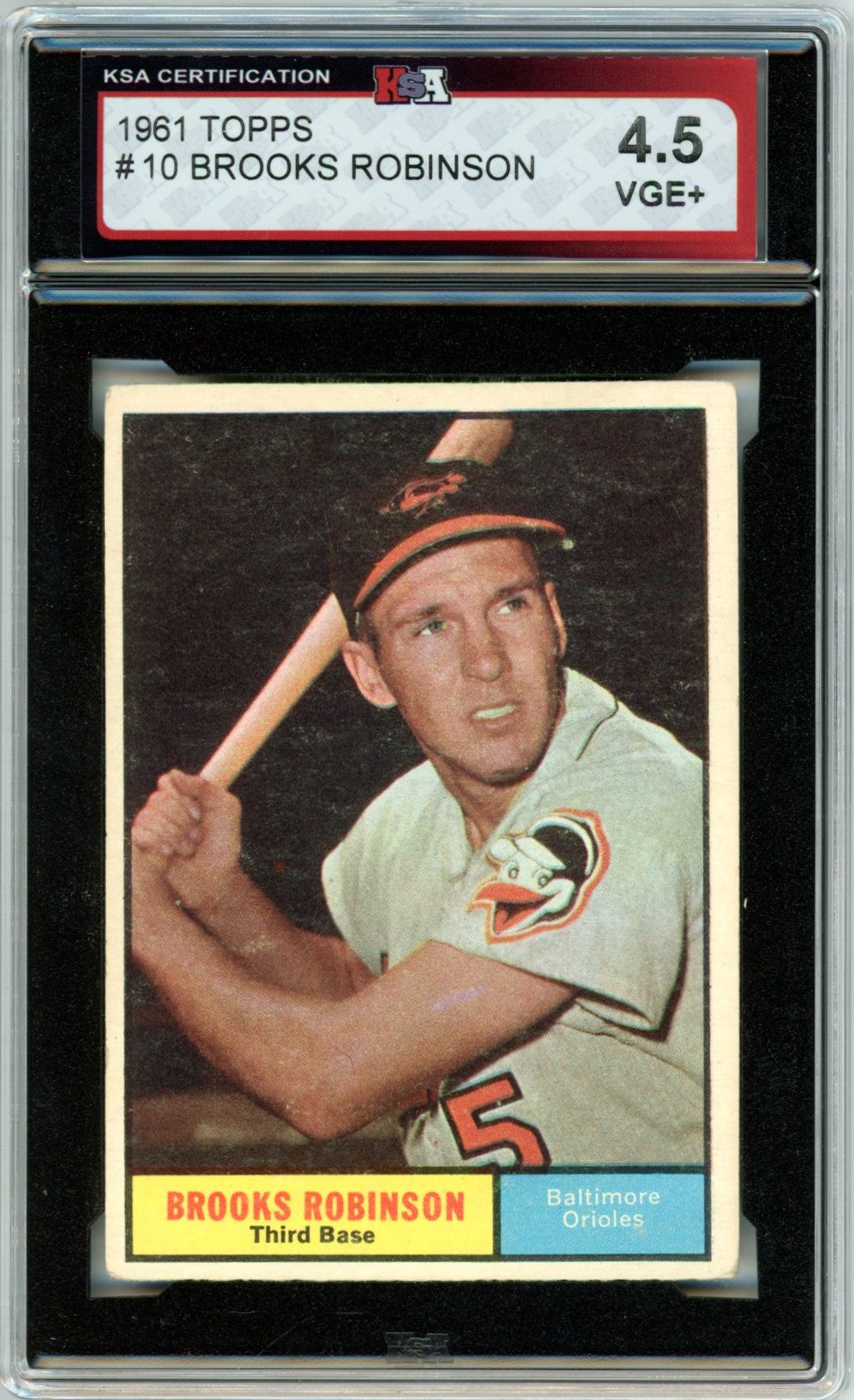 1961 Topps Brooks Robinson #10 Graded Baseball Card KSA 4.5