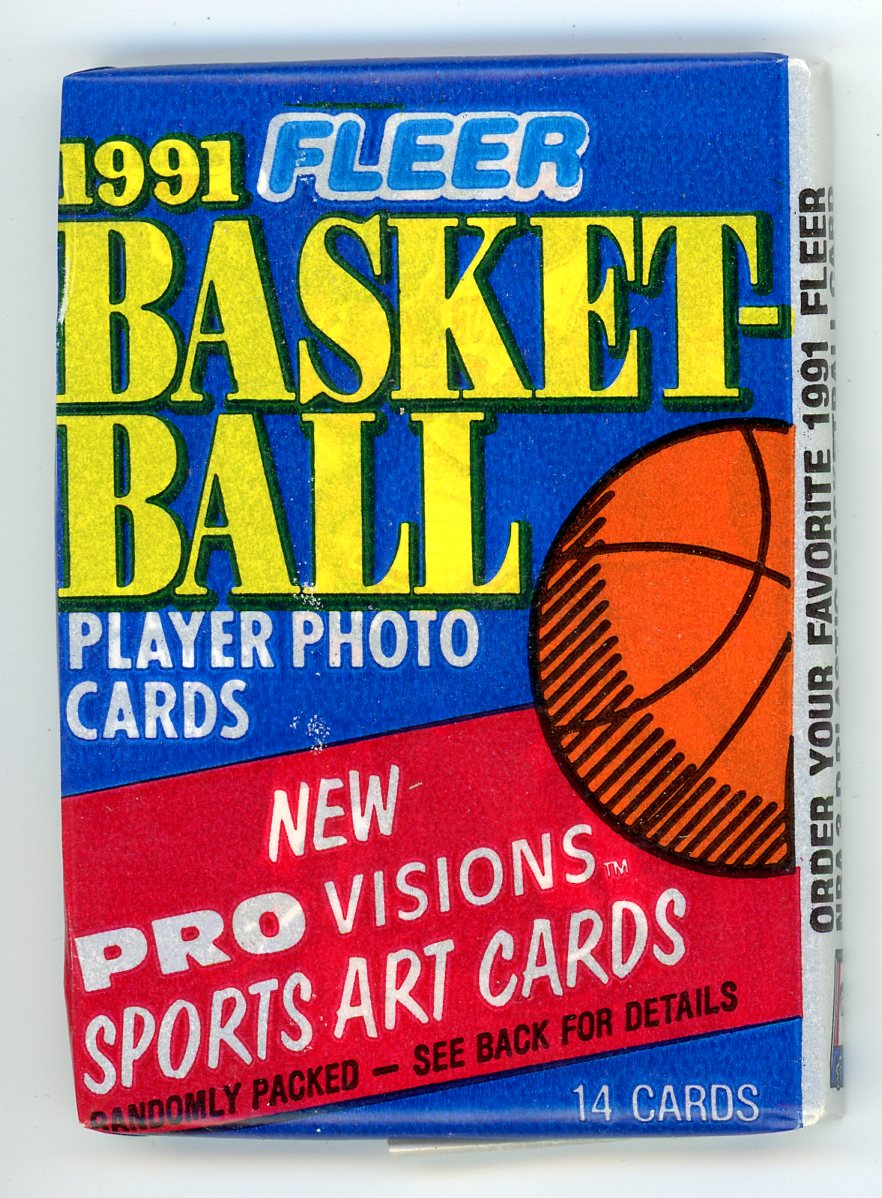 1991 Fleer NBA Basketball Card Wax Pack (14 Cards)