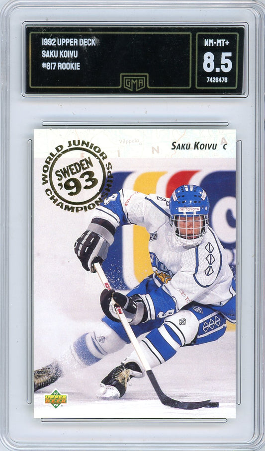 1992 Upper Deck Saku Koivu Graded Rookie Card #617 GMA 8.5