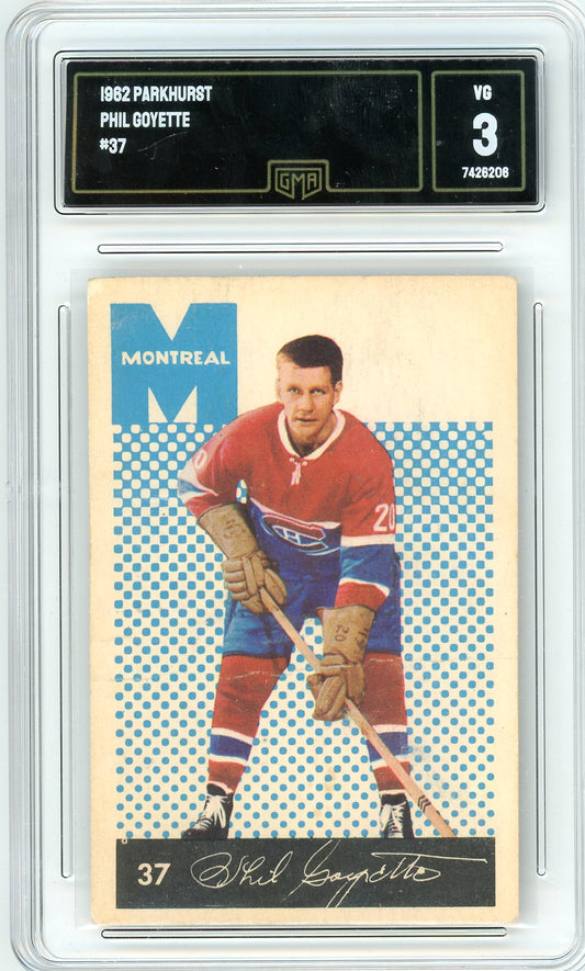 1962 Parkhurst Phil Goyette Graded Card #37 GMA 3