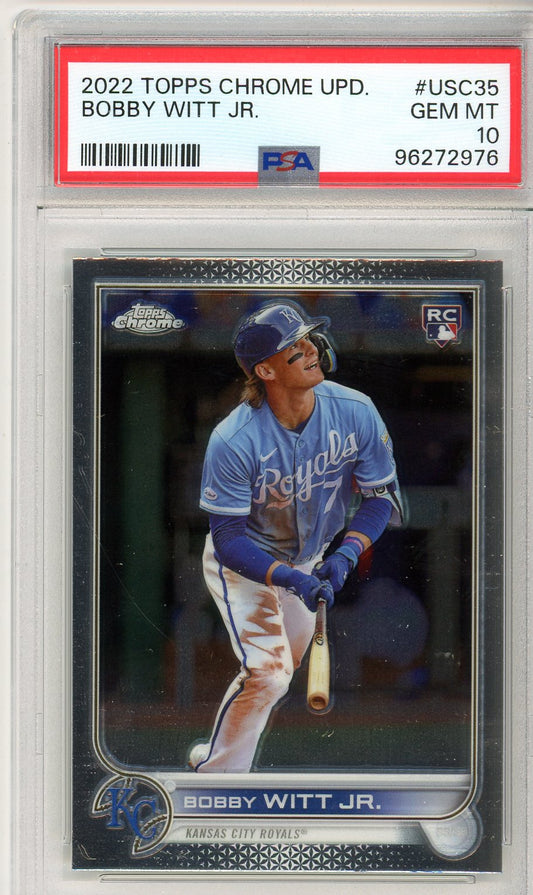 2022 Topps Chrome Bobby Witt Jr. Graded Rookie Card #USC35 PSA 10