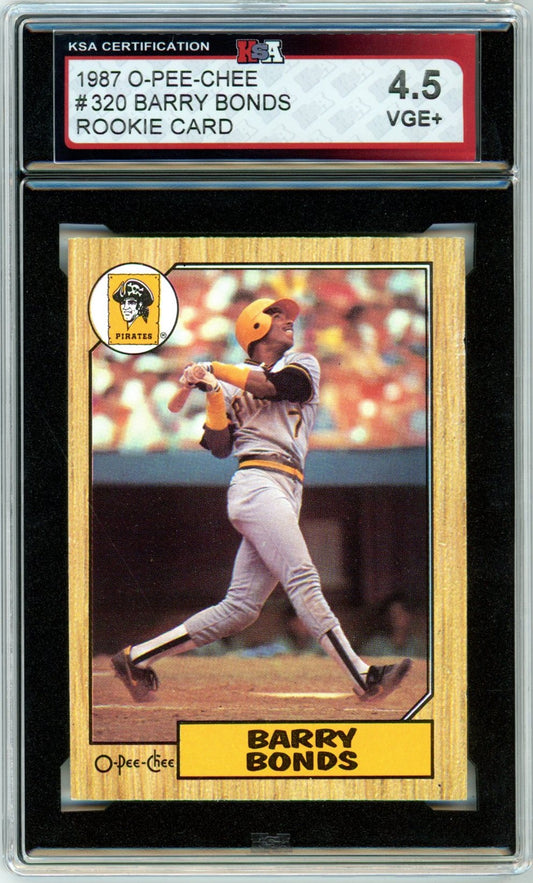 1987 OPC O-Pee-Chee Barry Bonds #320 Graded Rookie Card KSA 4.5