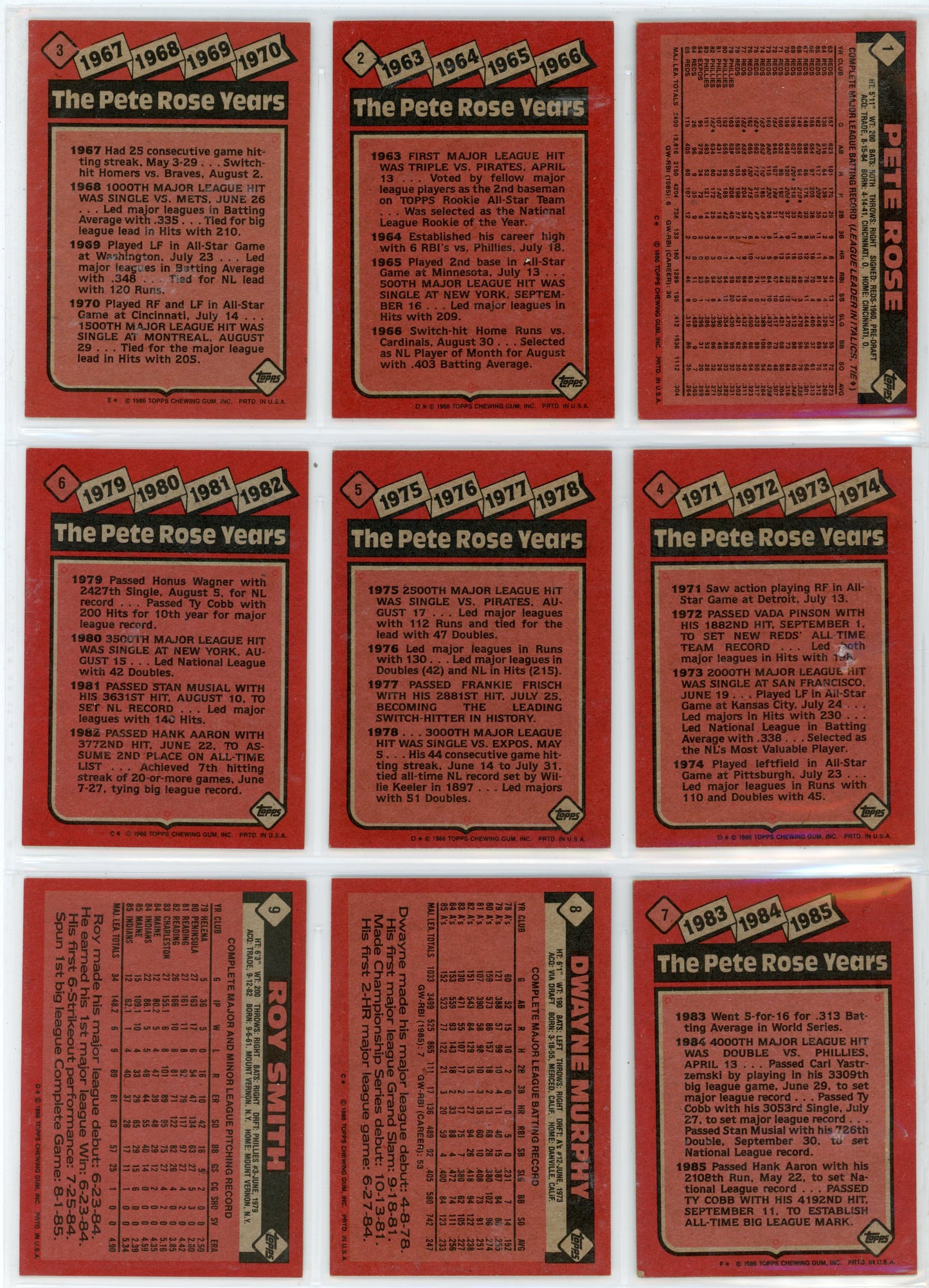 1986 Topps MLB Baseball Complete Set (792 Cards)