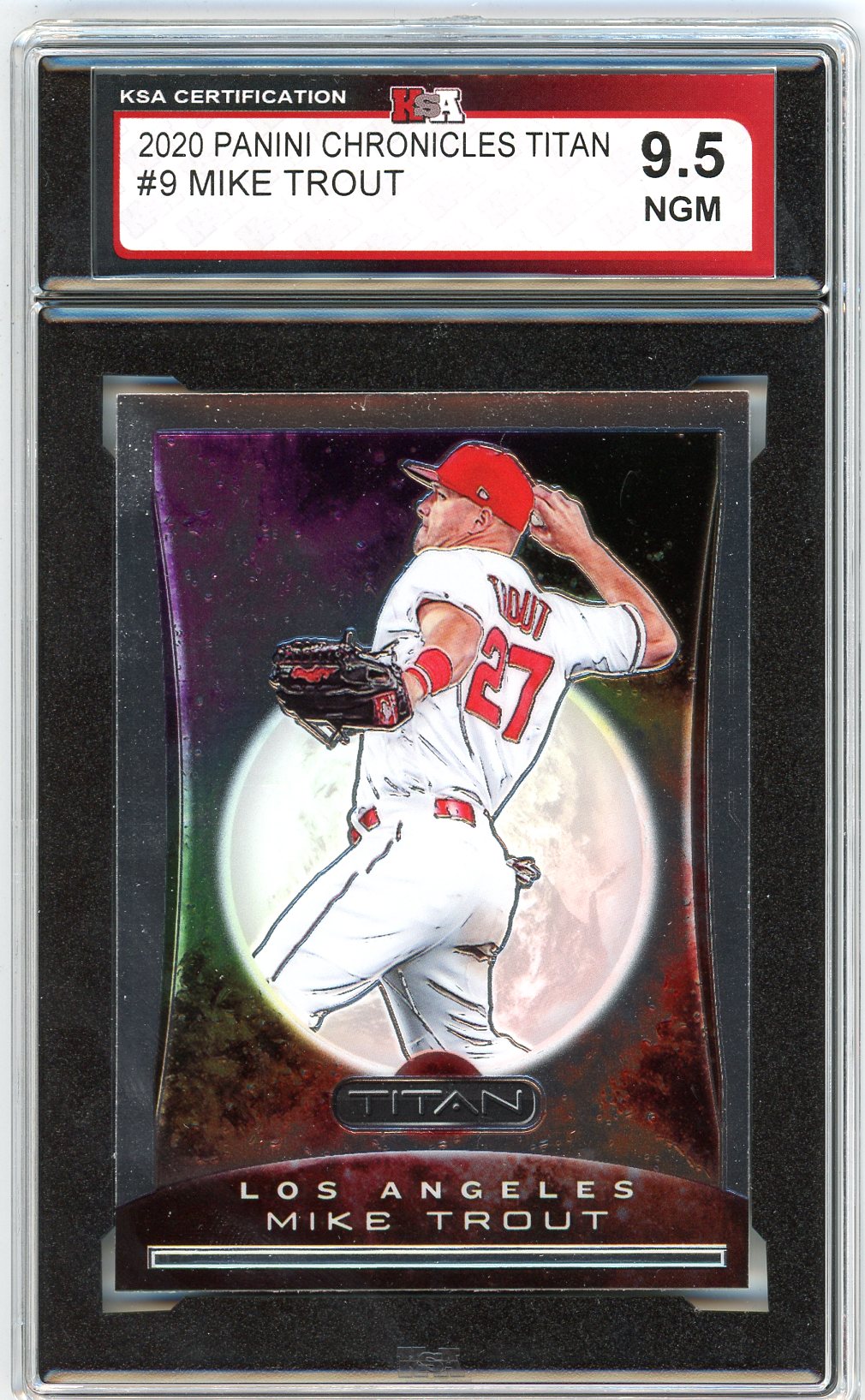 2020 Panini Chronicles Titan Mike Trout Graded Card #9 KSA 9.5