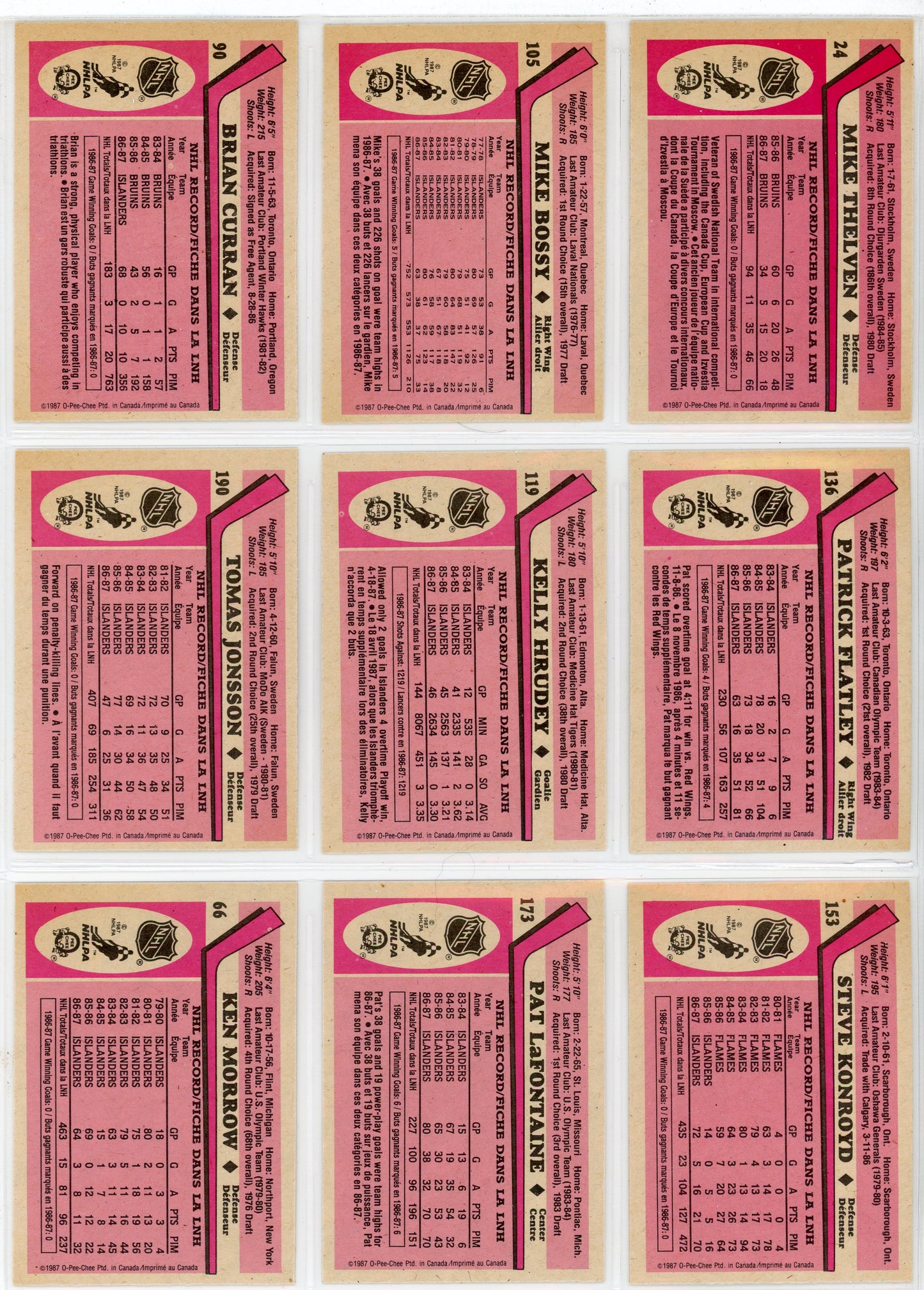 1987/88 OPC O-Pee-Chee NHL Hockey Complete Set (264 Cards)