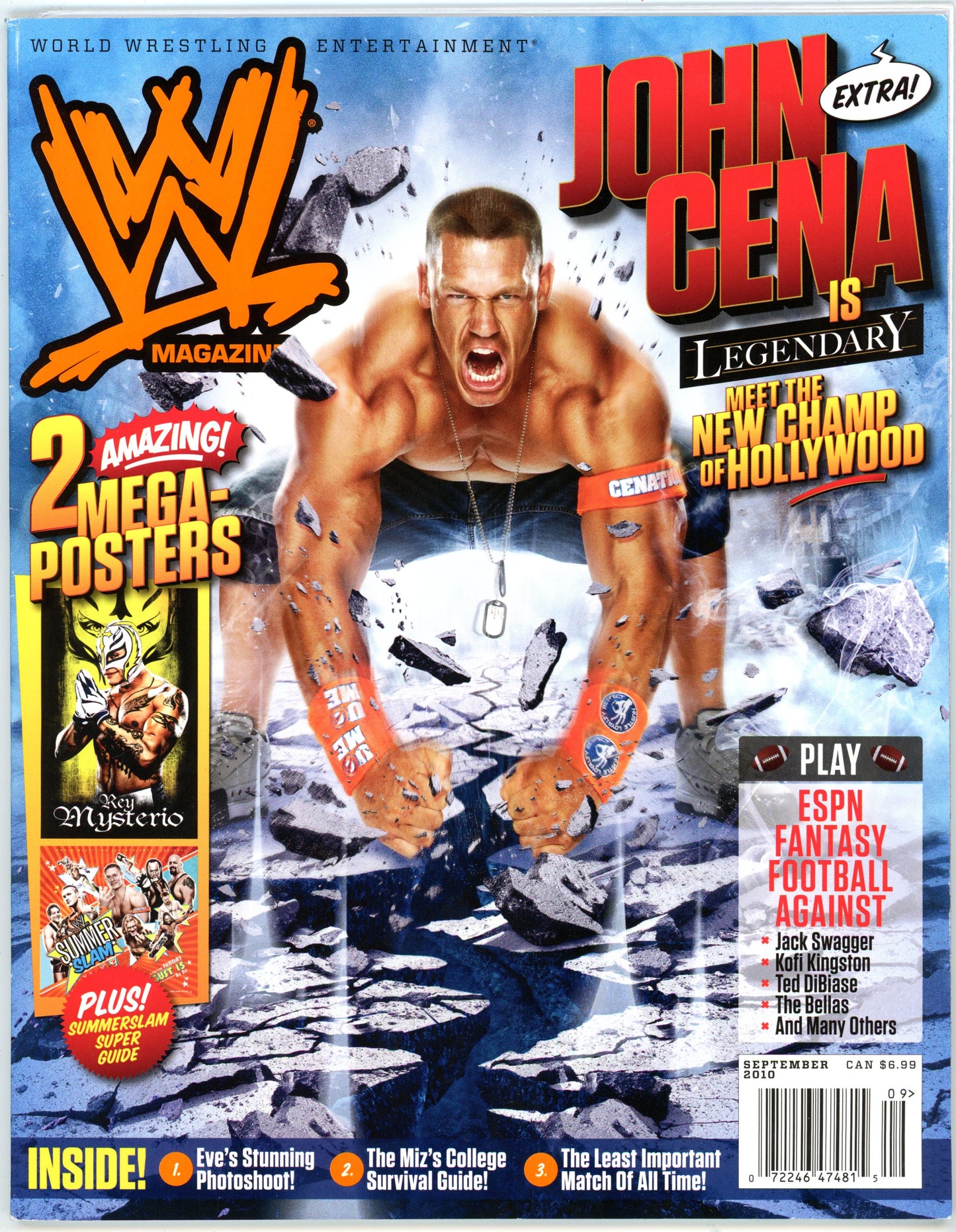 WWE Wrestling Magazine (September 2010) John Cena Cover + Posters