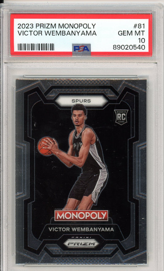 2023 Prizm Monopoly Victor Wembanyama Graded Rookie Card #81 PSA 10