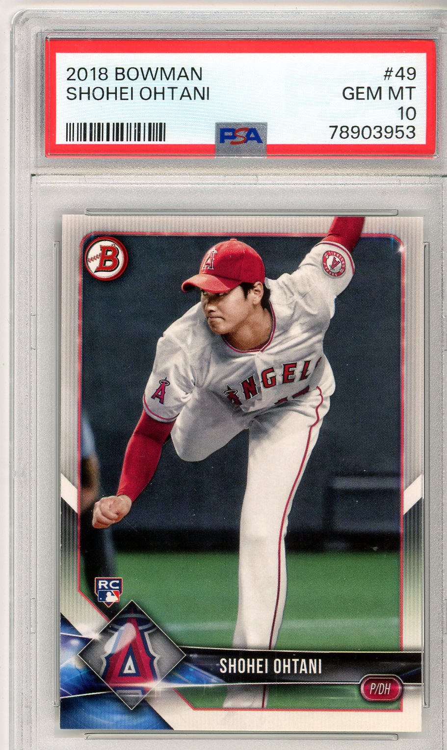 2018 Bowman Shohei Ohtani Graded Rookie Card #49 PSA 10