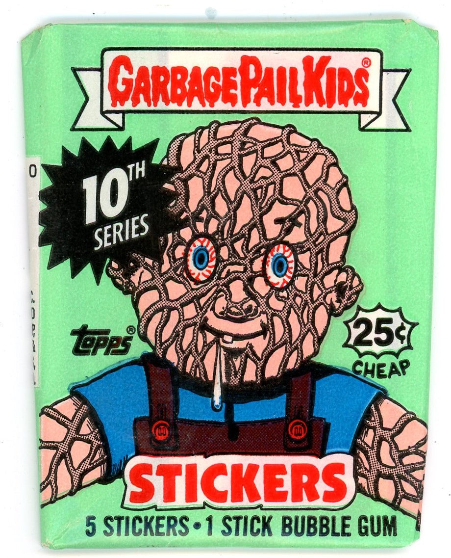 1987 Topps Garbage Pail Kids 10th Series Sticker Unopened Wax Pack (5 Stickers)