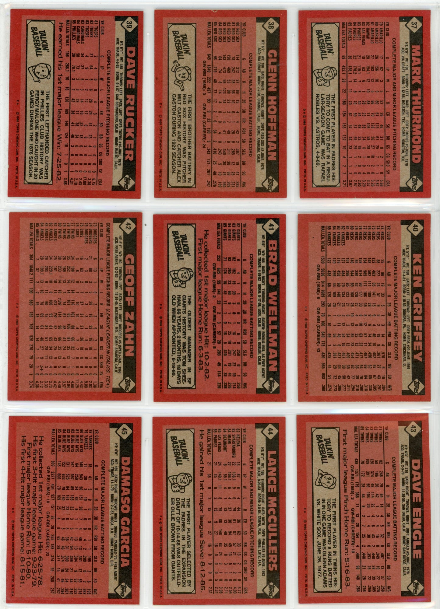 1986 Topps MLB Baseball Complete Set (792 Cards)