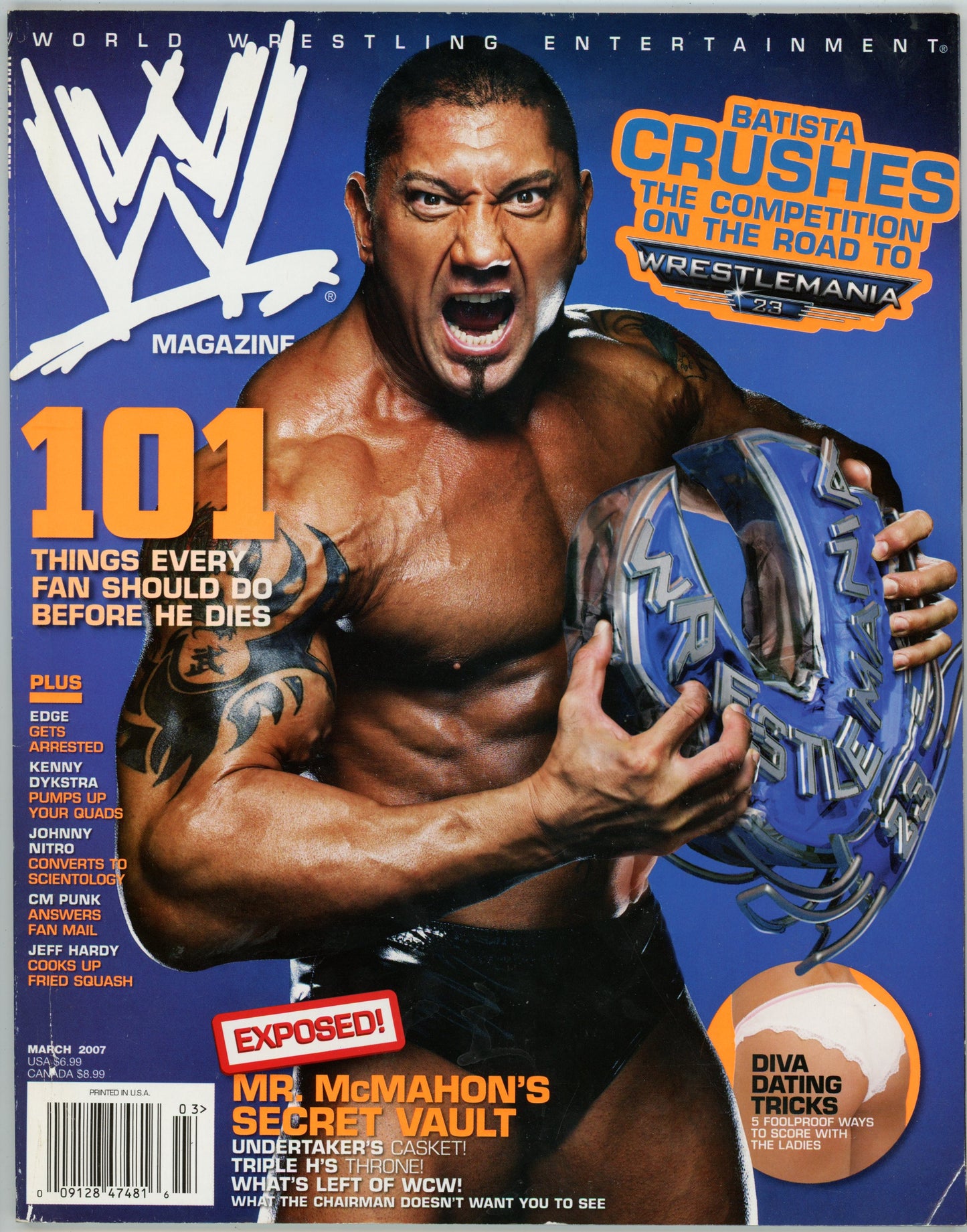 WWE Wrestling Magazine (March 2007) Dave Batista Cover