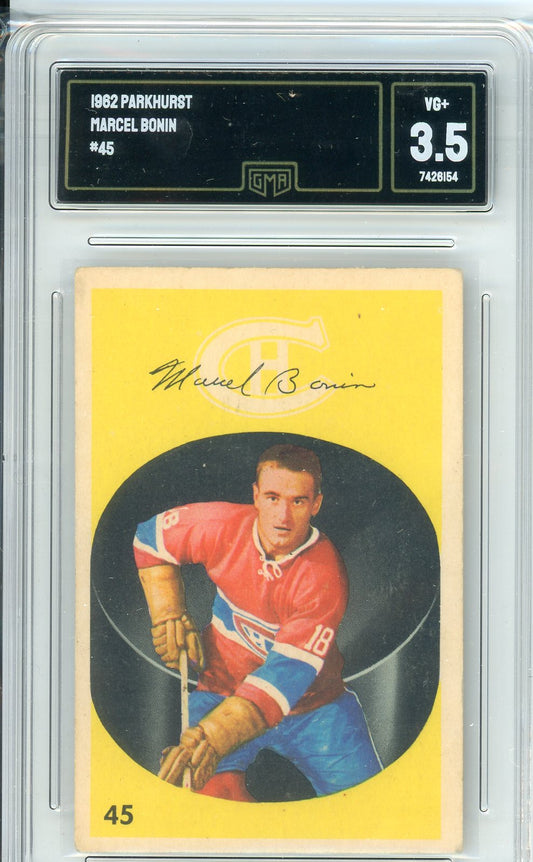 1962 Parkhurst Marcel Bonin #45 Graded Hockey Card GMA 3.5
