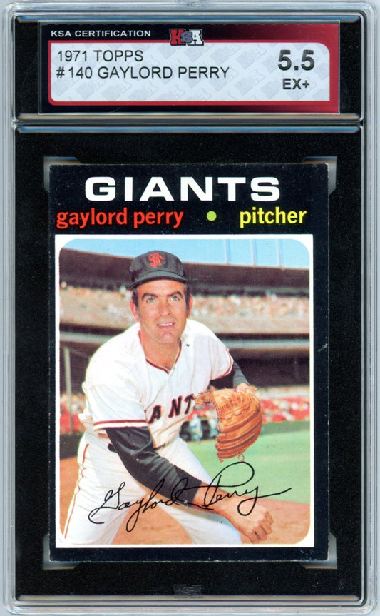 1971 Topps Gaylord Perry #140 Graded Baseball Card KSA 5.5