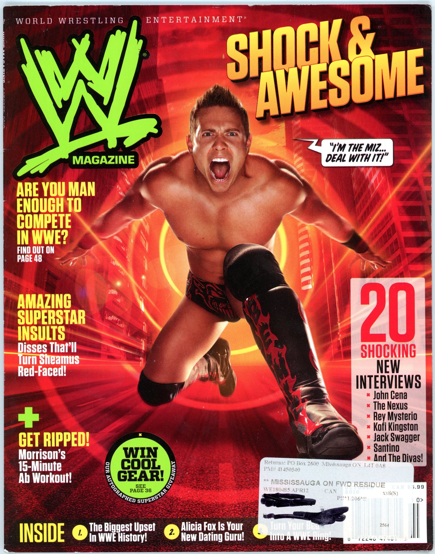 WWE Wrestling Magazine (October 2010) The Miz Cover Subscription