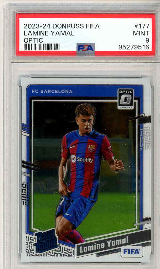 2023/24 Donruss FIFA Lamine Yamal Graded Rated Rookie Card #177 PSA 9