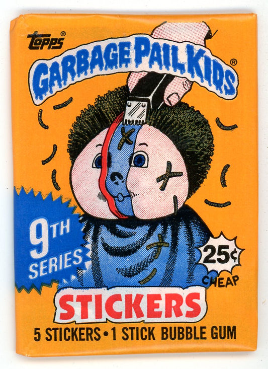 1987 Topps Garbage Pail Kids 9th Series Sticker Unopened Pack (5 Stickers)