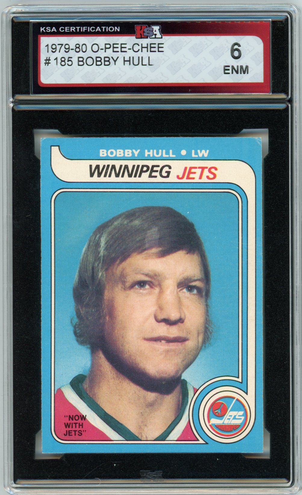 1979/80 OPC O-Pee-Chee Bobby Hull Graded Hockey Card #185 KSA 6