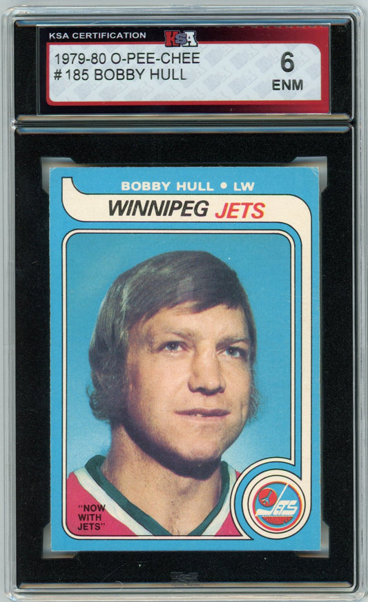 1979/80 OPC O-Pee-Chee Bobby Hull Graded Hockey Card #185 KSA 6