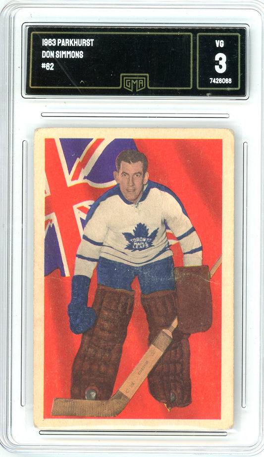 1963 Parkhurst Don Simmons Graded Hockey Card #62 GMA 3