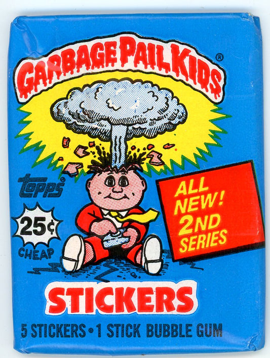 1985 Topps Garbage Pail Kids 2nd Series Sticker Unopened Wax Pack (5 Stickers)